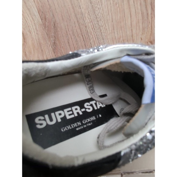 Golden Goose Super Star Silver Glitter Sneakers Womens EU 38 - Picture 12 of 16